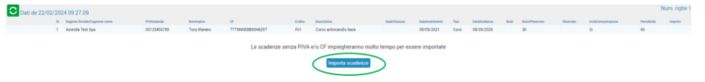 importa scadenze